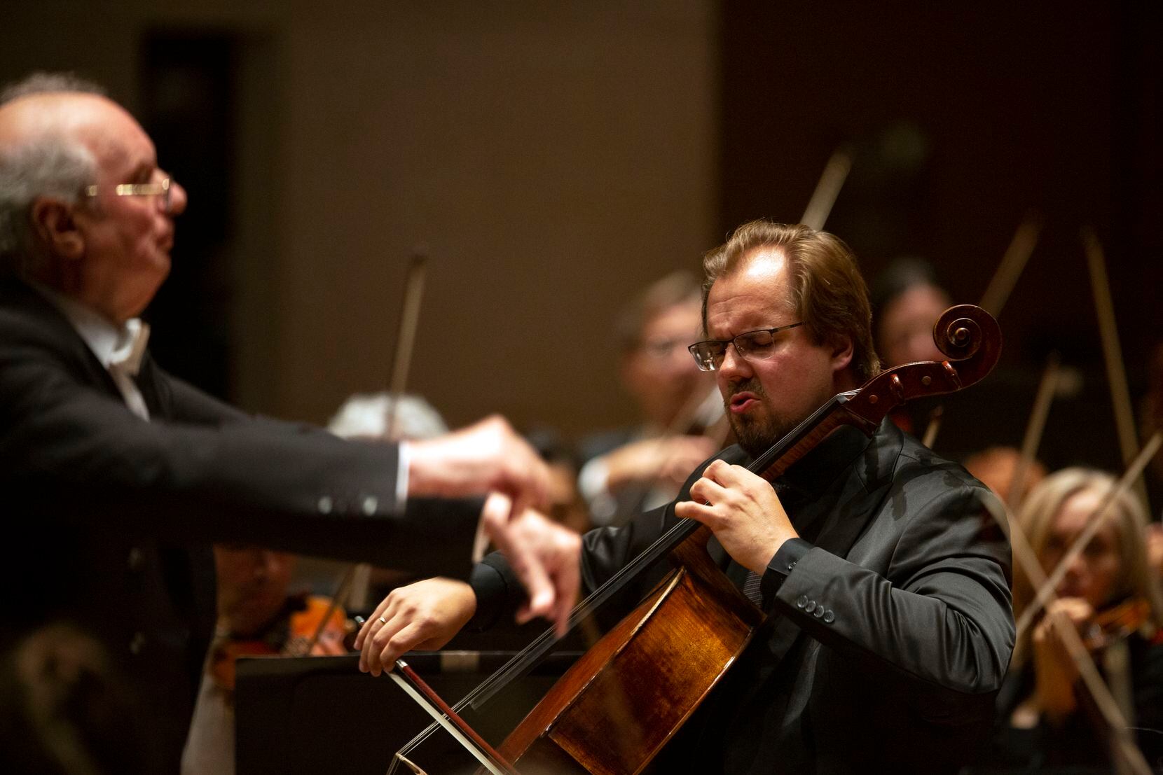 Cello soloist Wolfgang Emanuel Schmidt performs at the Meyerson Symphony Center in Dallas on...