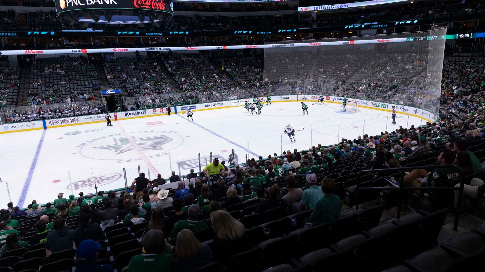 Action during the third period of a Dallas Stars preseason game against St. Louis Blues on...