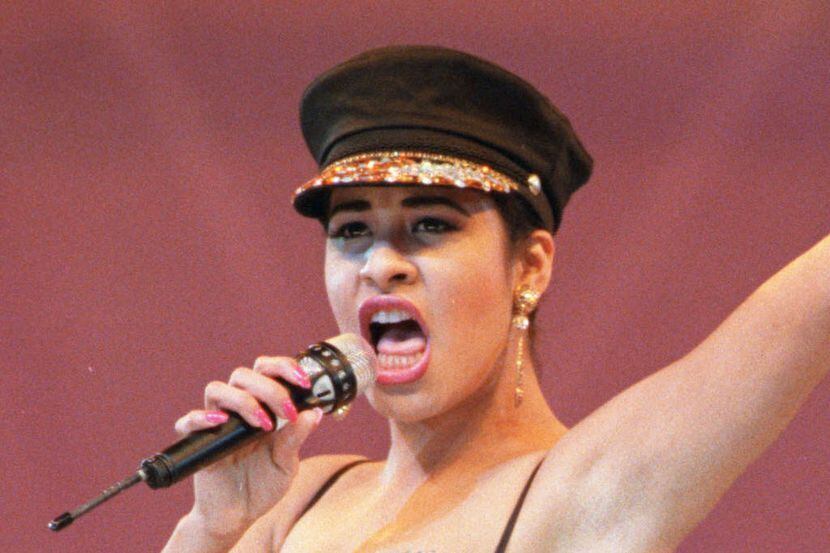 In this Feb. 28, 1993 file photo, singer Selena Quintanilla performs. 