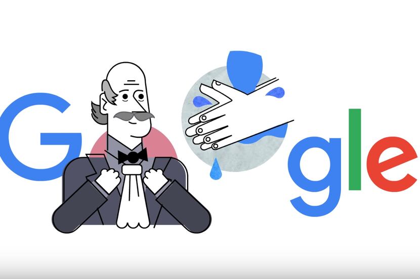 Google reconoció la labor de Ignaz Semmelweis en la promoción del lavado de manos, en su...