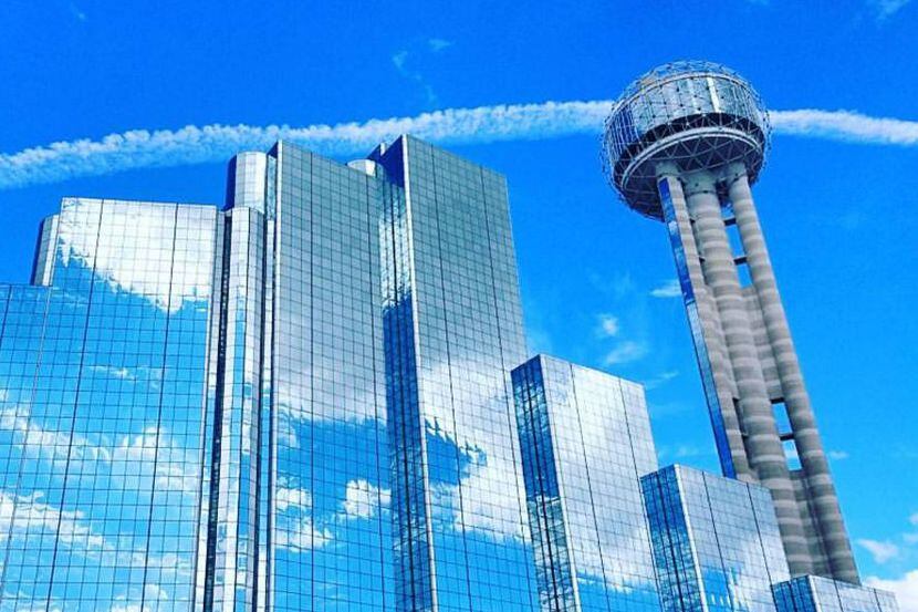 Reunion Tower in downtown Dallas.