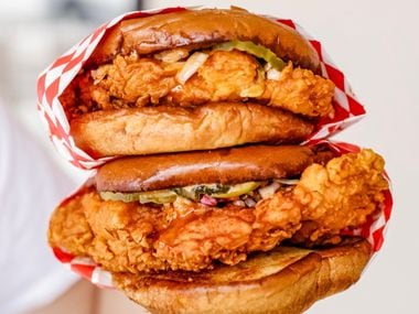 The Nashville Hot Chicken sandwich sold at 2 Neighbors Hot Chicken is their best seller, according to owner Carlonda Marshall.