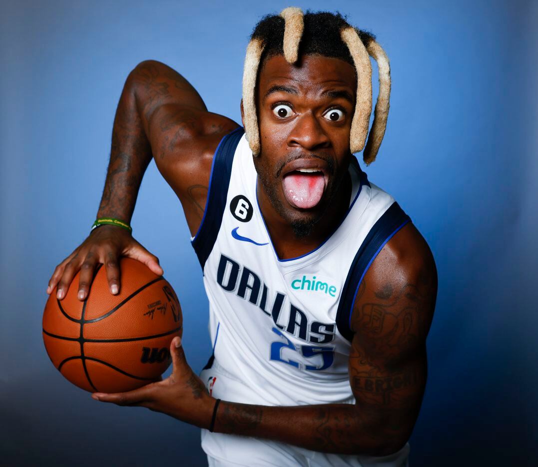 Dallas Mavericks’ Reggie Bullock is photographed during the media day at American Airlines...