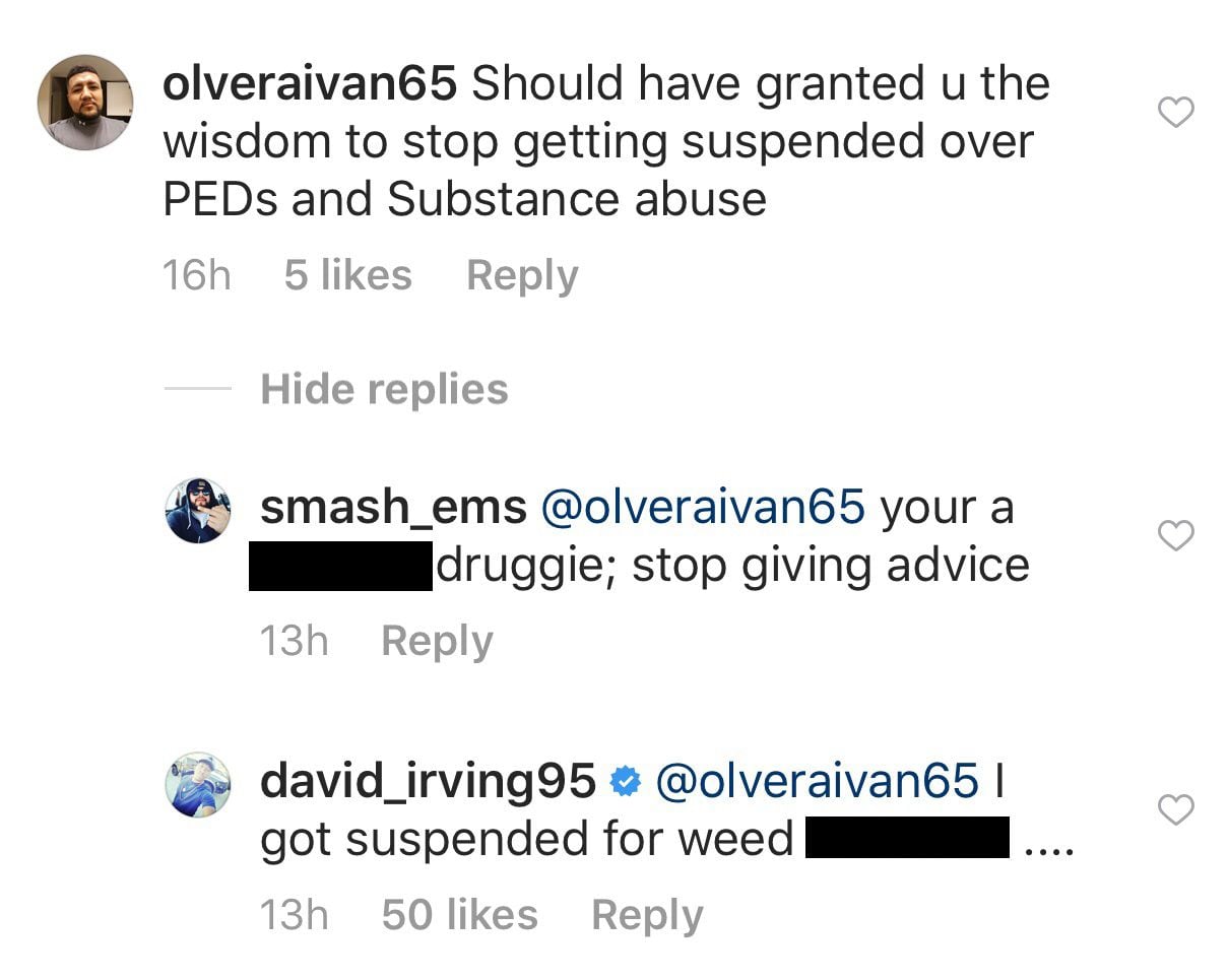 Screenshot from Cowboys defensive lineman David Irving's Instagram