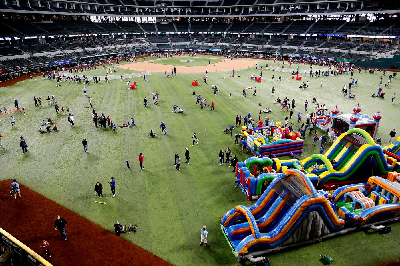 Rangers fans turned out to experience the field as the Rangers Fan Fest was held at Globe...