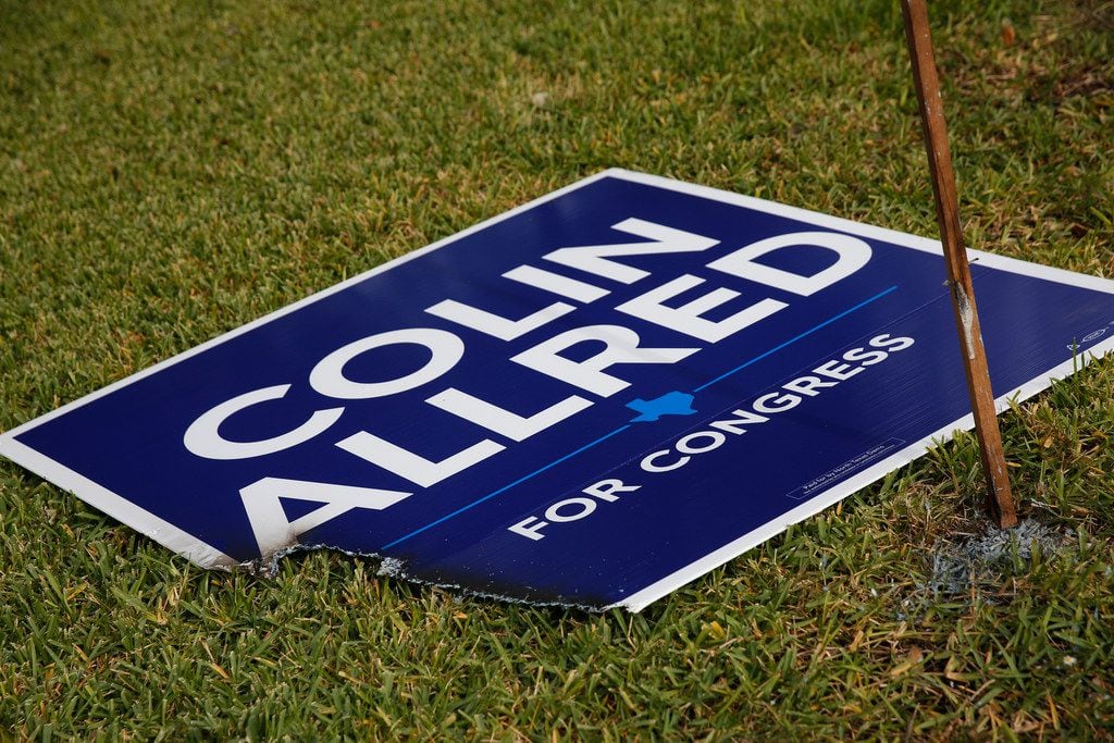 Beto O'Rourke and Colin Allred signs were burned last night in Richardson, Texas on October...