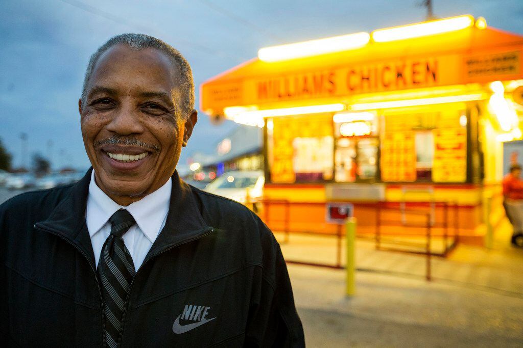 Williams Chicken CEO and founder Hiawatha Williams outside a store location on Marvin D....