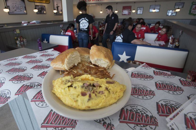 An omelet from the newest location of Norma's Cafe in Caruth Plaza on Friday, July 8, 2016. 