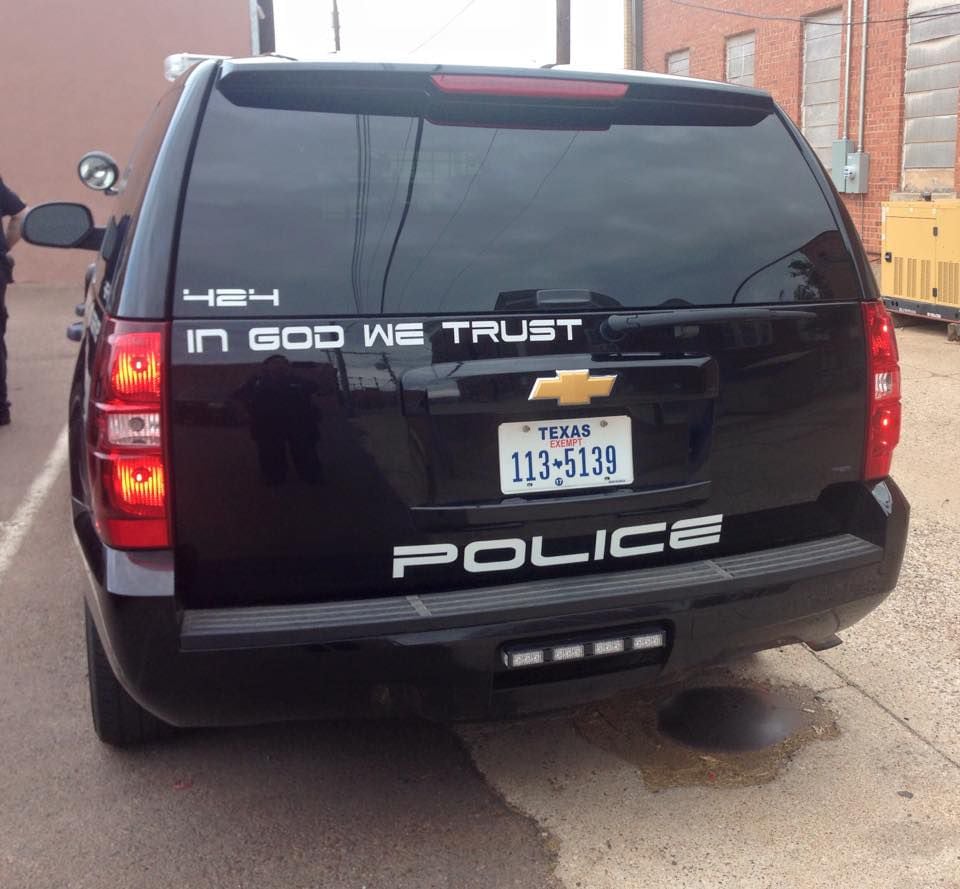 Paxton: Police can display In God We Trust on patrol vehicles