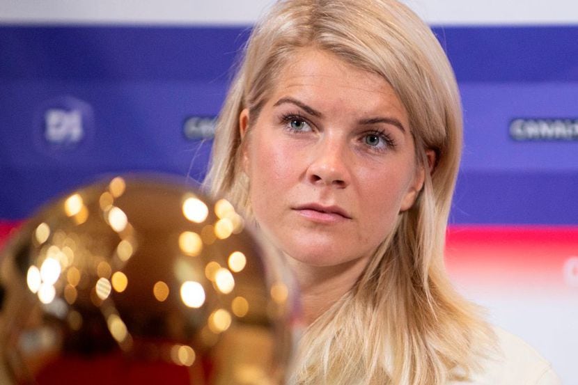 Lyon’s Norwegian forward Ada Hegerberg, winner of 2018 Women’s Ballon d’Or award for best...