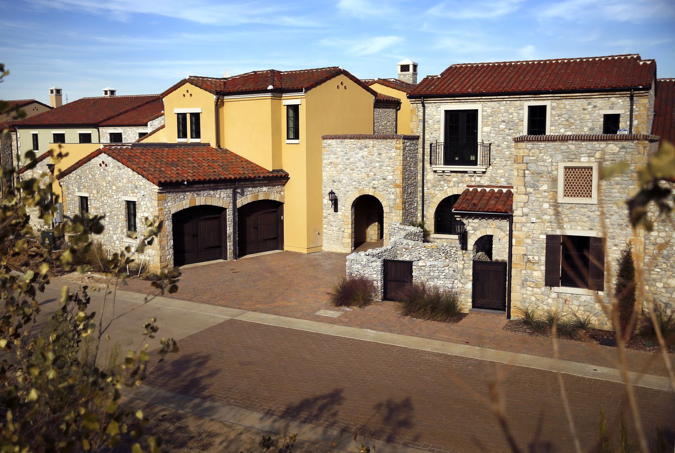 Newly constructed townhomes are seen in the  Entrada project in Westlake.
