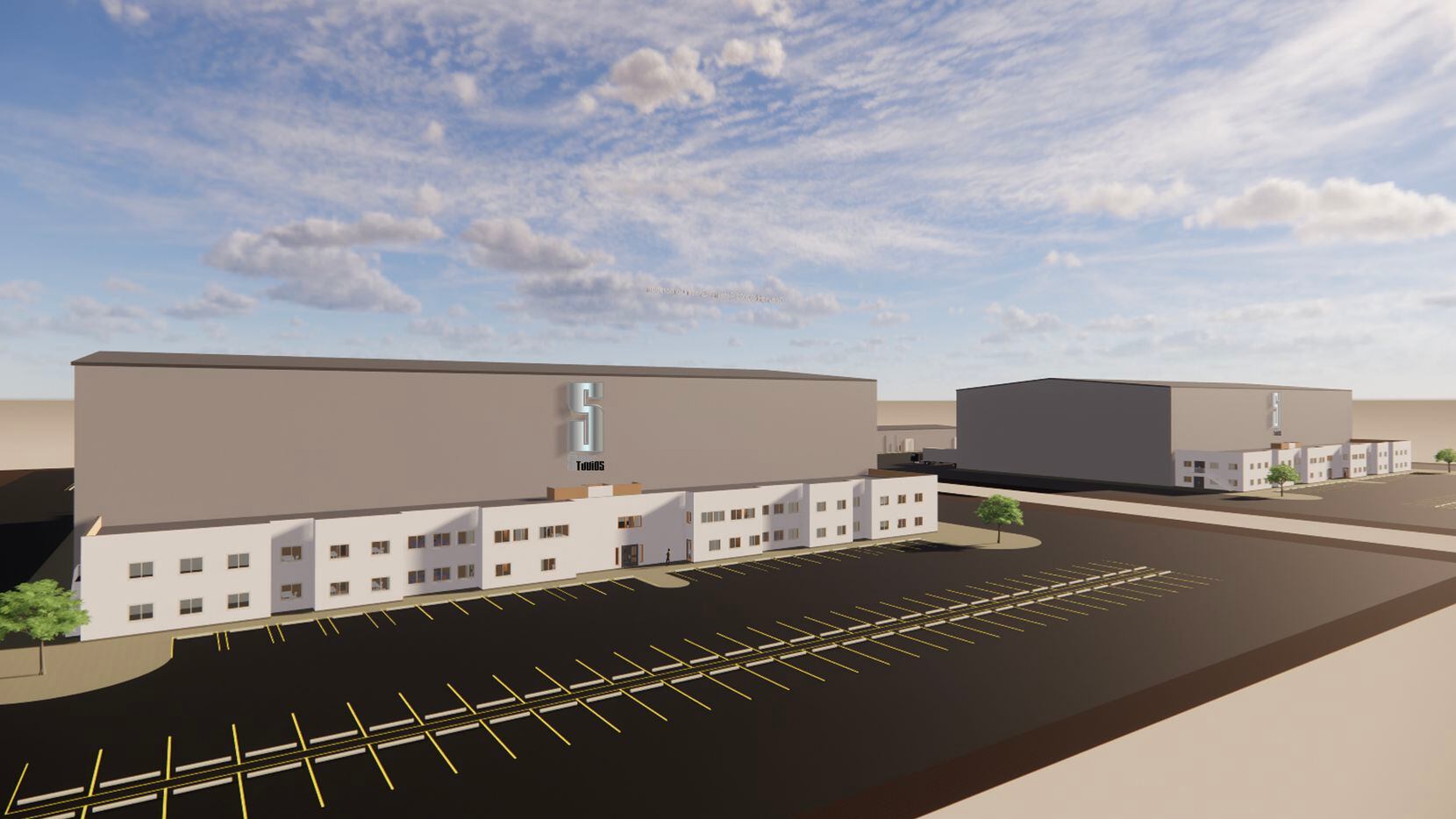 A rendering of the proposed Super Studios production facility in Mansfield.