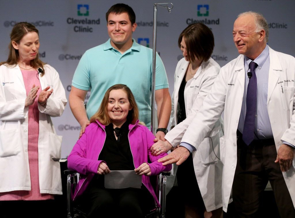  Patient Lindsey, 26, and her husband joined Cleveland Clinic medical staffers Monday to...