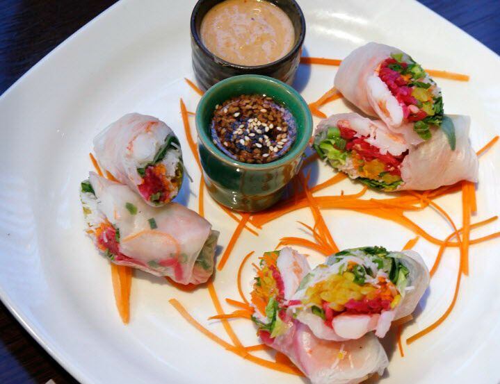 Malai Spring Rolls as prepared at the Malai Kitchen Restaurant in the West Village in Dallas. 