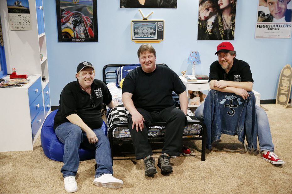 Co-founders Sean Kelly (from left), John Hardie and Joe Santulli in the 1980s bedroom during...