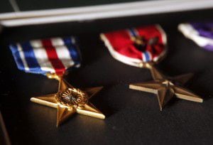  A Silver Star (left) and a Bronze Star with Valor. (2015 File Photo/Tom Fox)