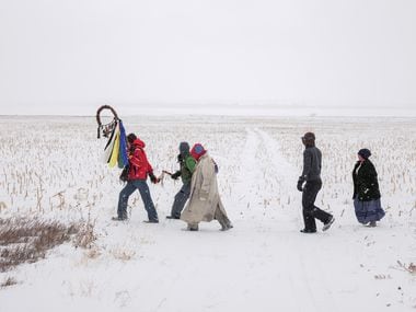 "Standing Rock Prayer Walk, North Dakota 2018" is among the photographs featured in "Mitch Epstein: Property Rights," which is on view through Feb. 28 at the Amon Carter Museum of American Art in Fort Worth.