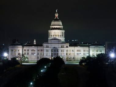 Nighttime view of the Texas State Capitol building . One of the nation's most restrictive abortion laws goes into effect Wednesday in the state.