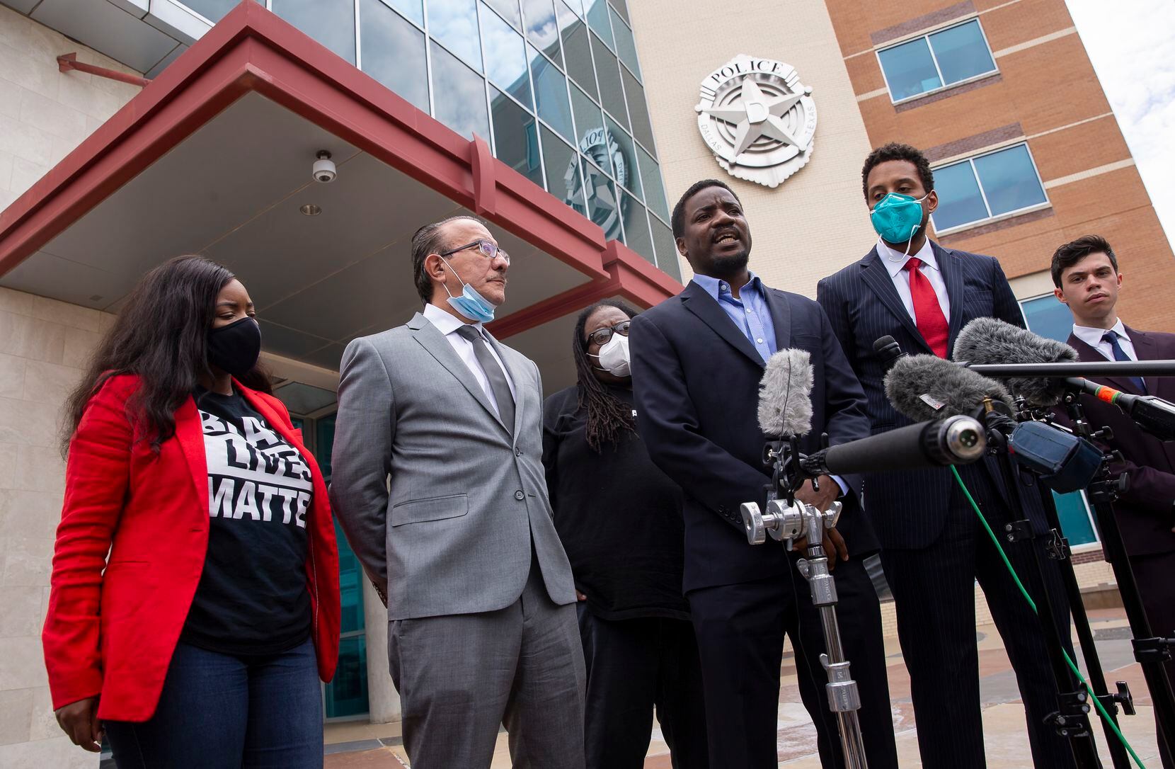 Dominique Alexander, president of Next Generation Action Network, and other community activists and attorneys called for reform after a disappointing meeting with city officials at Dallas police headquarters on June 1, 2020.