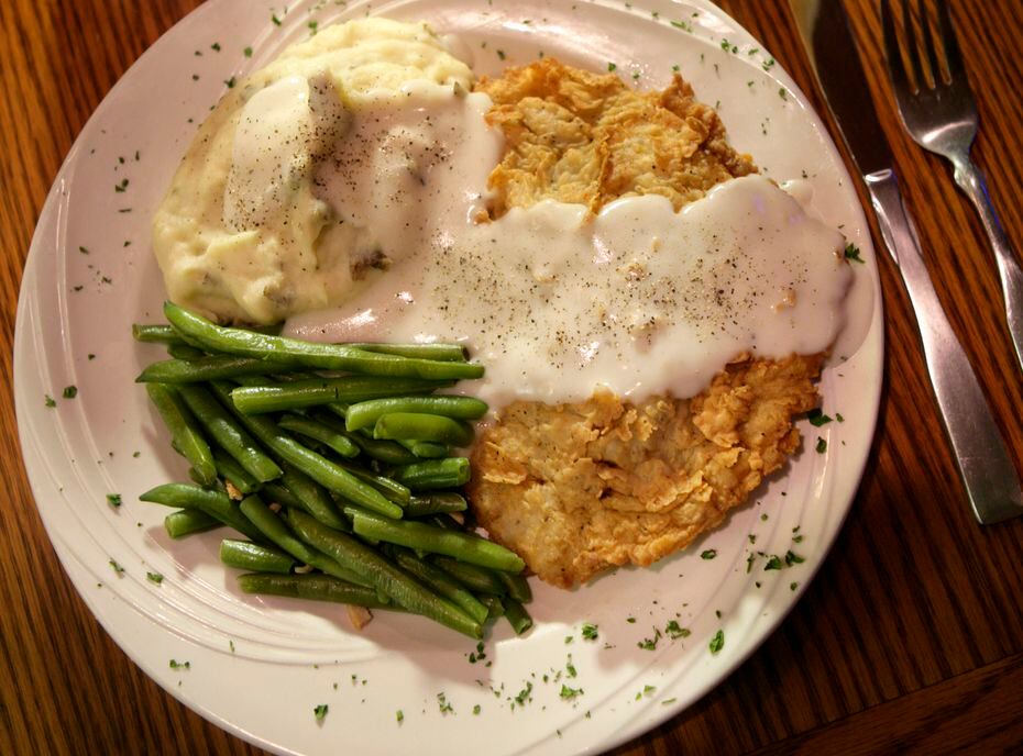 Chicken-fried steak with green beans and mashed potatoes was a popular order at Southern...