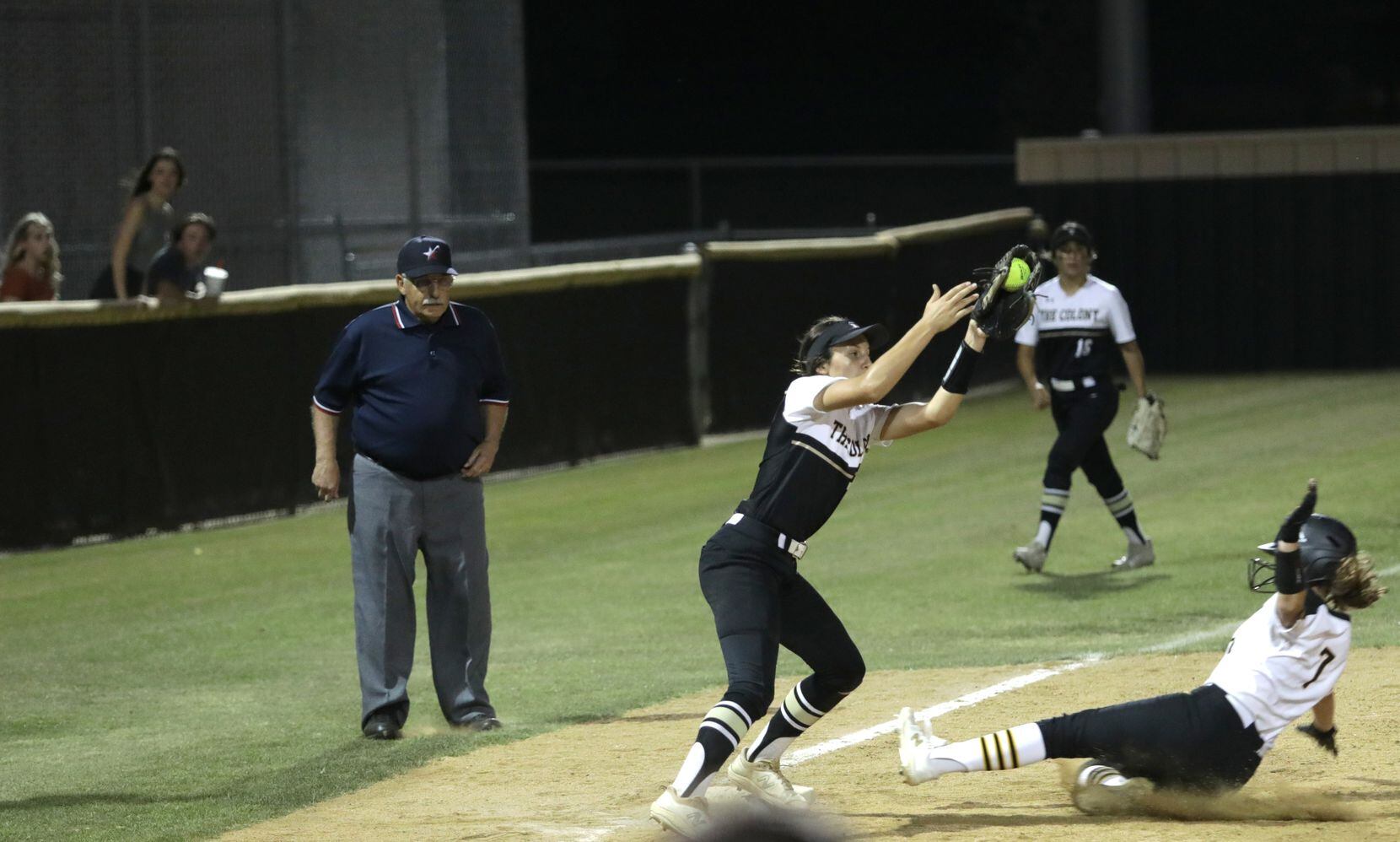 The Colony High School #7, Sabrina Wick, takes out Frisco Memorial High School #7, Olivia...