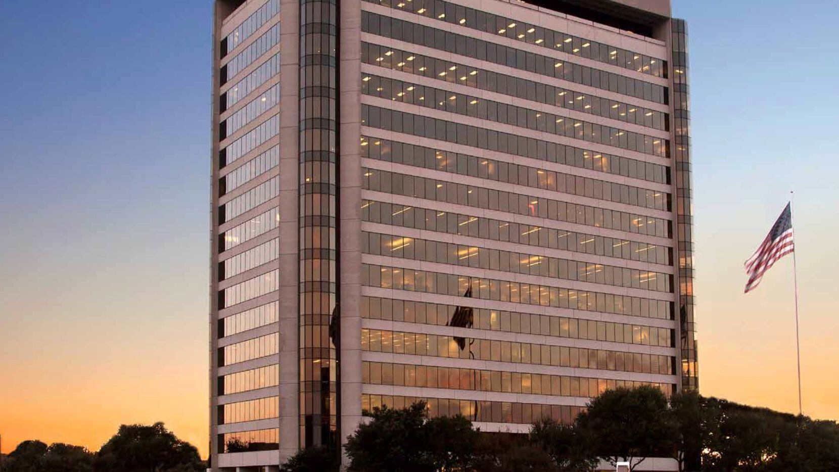 The Point at Las Colinas office tower is on S.H. 114.