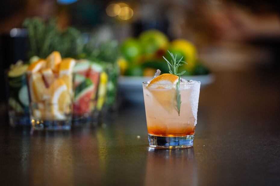 This cocktail, made in part with gin and grapefruit juice, is called the Poodle Skirt.