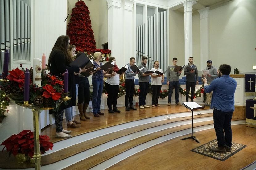 Verdigris rehearses at Royal Lane Baptist Church in Dallas, Texas on Saturday, December 2,...