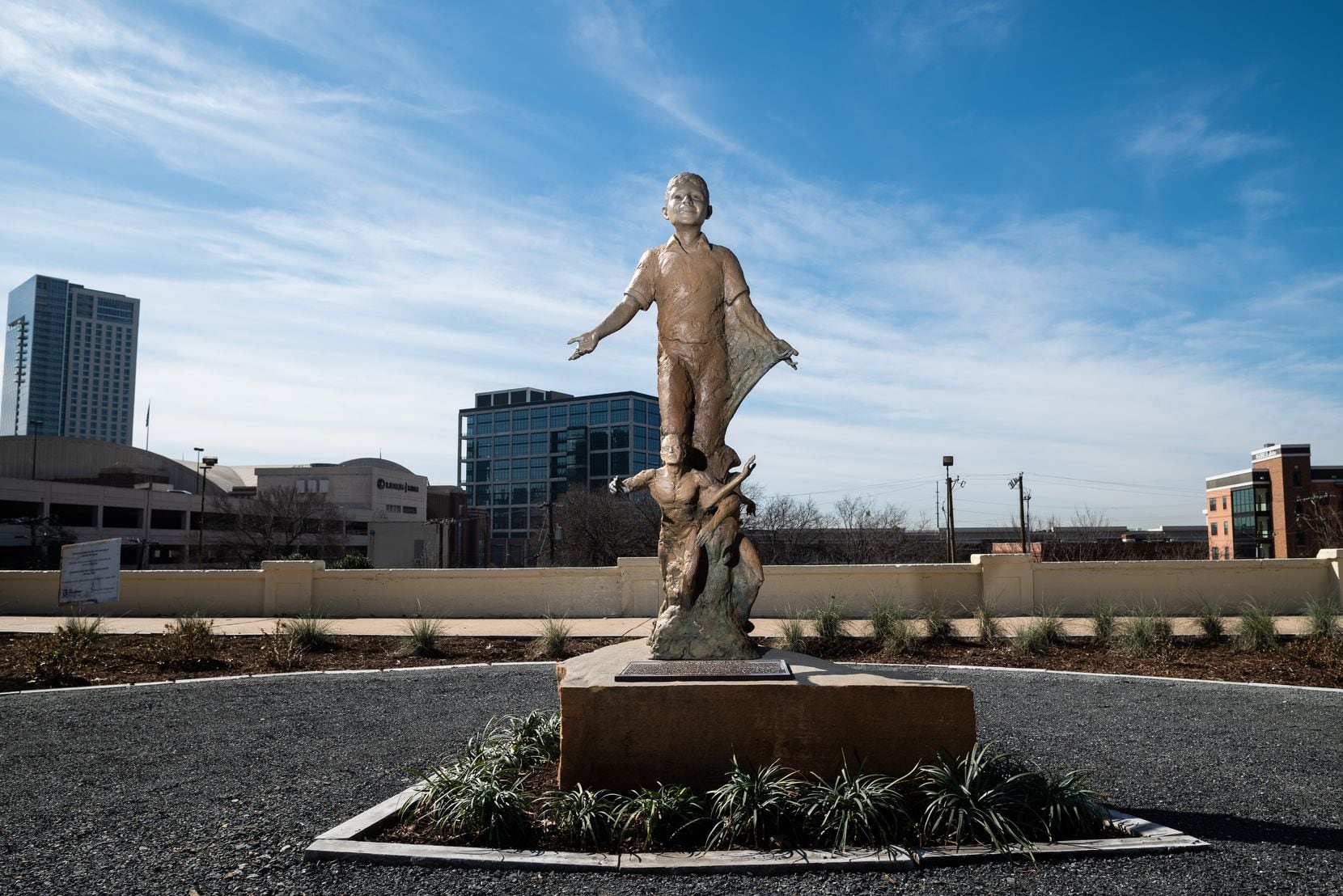 The sculpture dedicated to the life and memory of 12-year-old Santos Rodriguez, installed at...