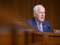 Sen. John Cornyn, R-Texas, speaks at a Senate Intelligence Committee hearing to examine...