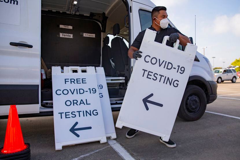 Un centro para realizar pruebas de covid-19 en Mesquite, Texas.