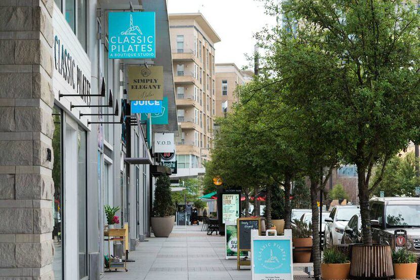 Street view of Victory Park in downtown Dallas.