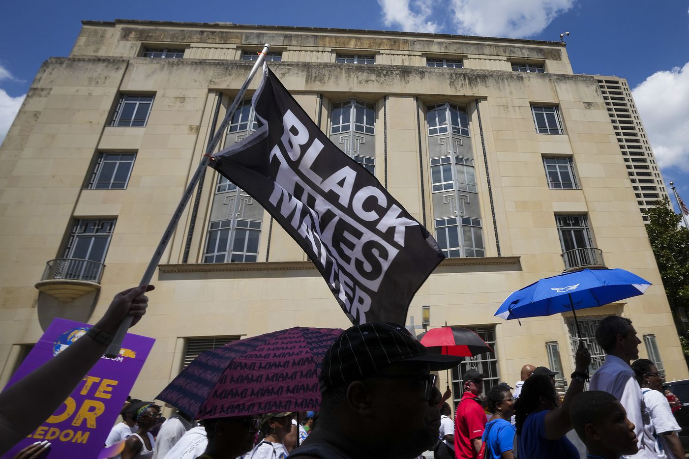 Democratic candidate for governor Beto O’Rourke (bottom right) joins hundreds participating...