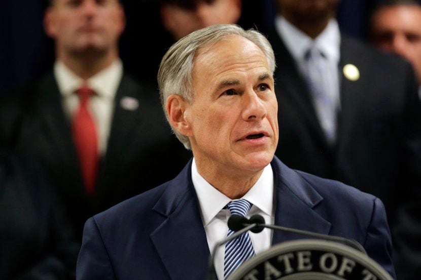 FILE - In this April 10, 2017, file photo, Texas Gov. Greg Abbott speaks at a new conference...