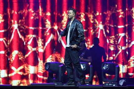 Romeo Santos durante el concierto de Aventura el jueves en el American Airlines Center.