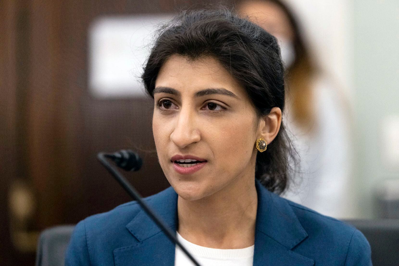 FILE - Lina Khan, nominee for Commissioner of the Federal Trade Commission, speaks during a...