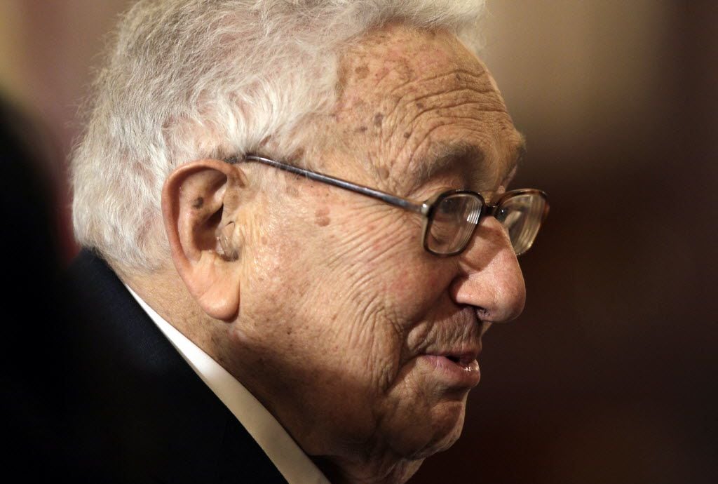 Former Secretary of State Henry Kissinger attends a luncheon for Japanese Prime Minister...