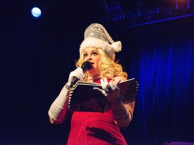 Emcee Violet O'Hara sings naughty Christmas carols with the audience.