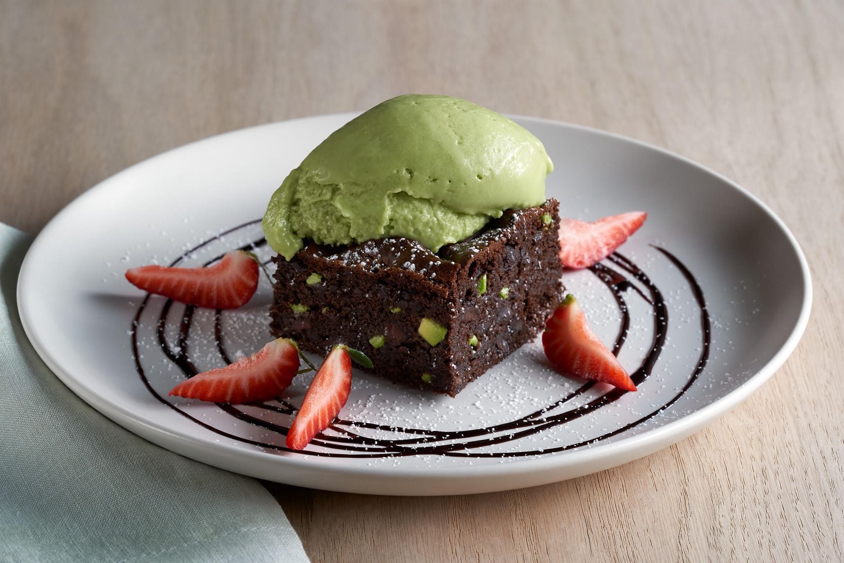 AvoEatery, an avocado-focused restaurant from the team behind Avocados From Mexico, is expected to open in Trinity Groves in January 2020. One of the items on the menu is a Brownie A-la Cado: an avocado brownie served with avocado vanilla ice cream. 