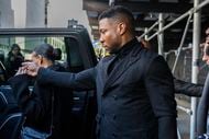 Actor Jonathan Majors leaves Criminal Court with his girlfriend Megan Good after his...