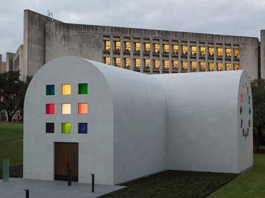 A southeast view of Ellsworth Kelly's Austin at the Blanton Museum of Art in Austin, Texas
...