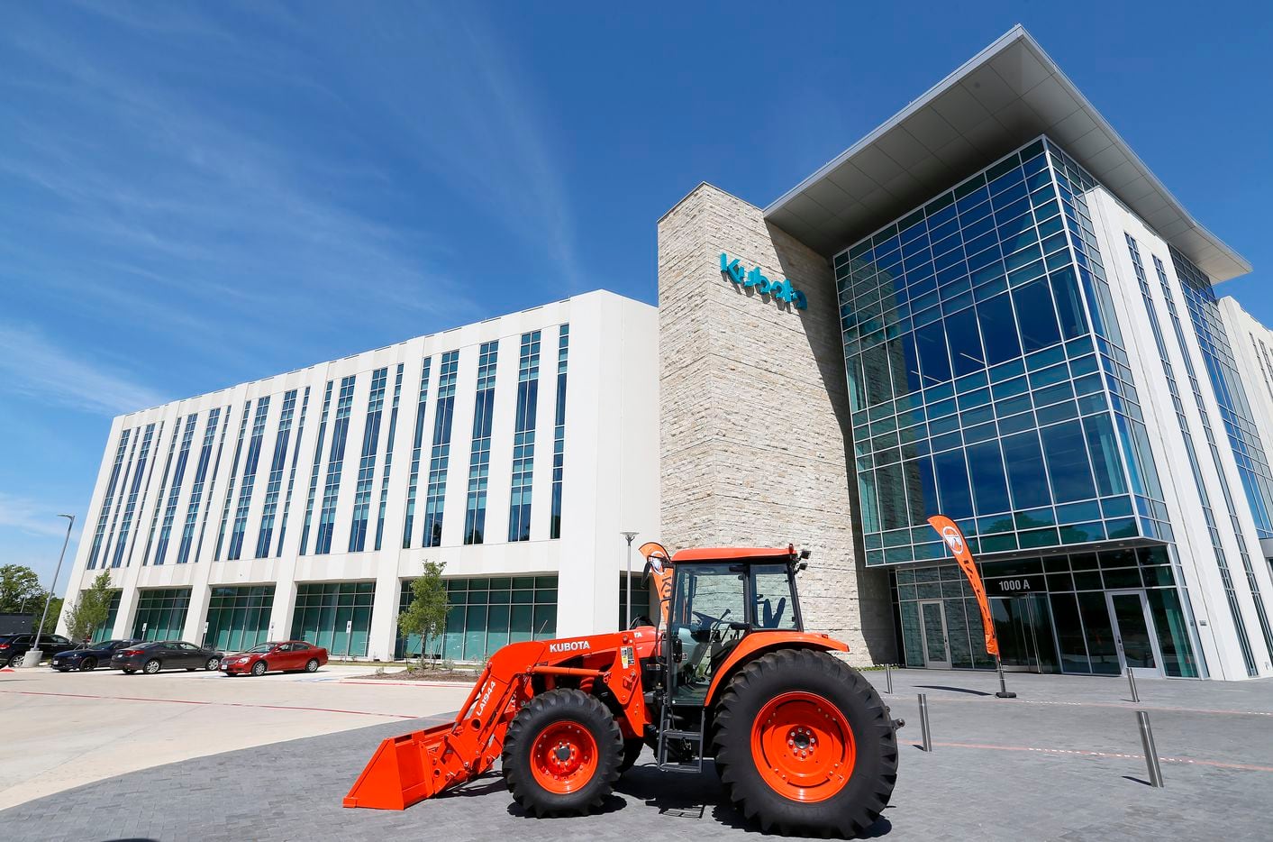 Exterior shot of the new Kubota Tractor Corp. headquarters in Grapevine.