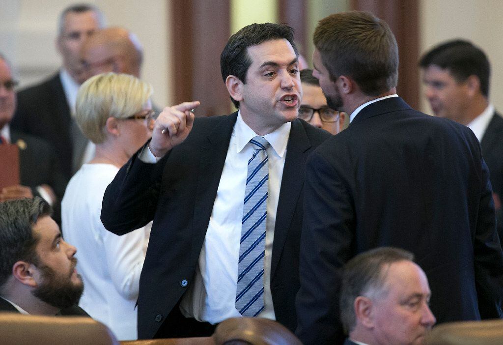 Texas Rep. Matt Rinaldi (left) had a harsh exchange with fellow conservative Rep. Jeff Leach...