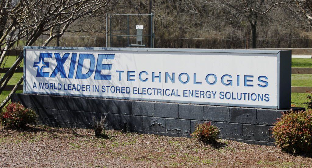 This sign, which has since been taken down, marked the entrance to the Exide Technologies...