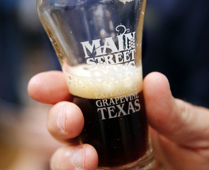 A tasting glass at Main Street Fest in downtown Grapevine 