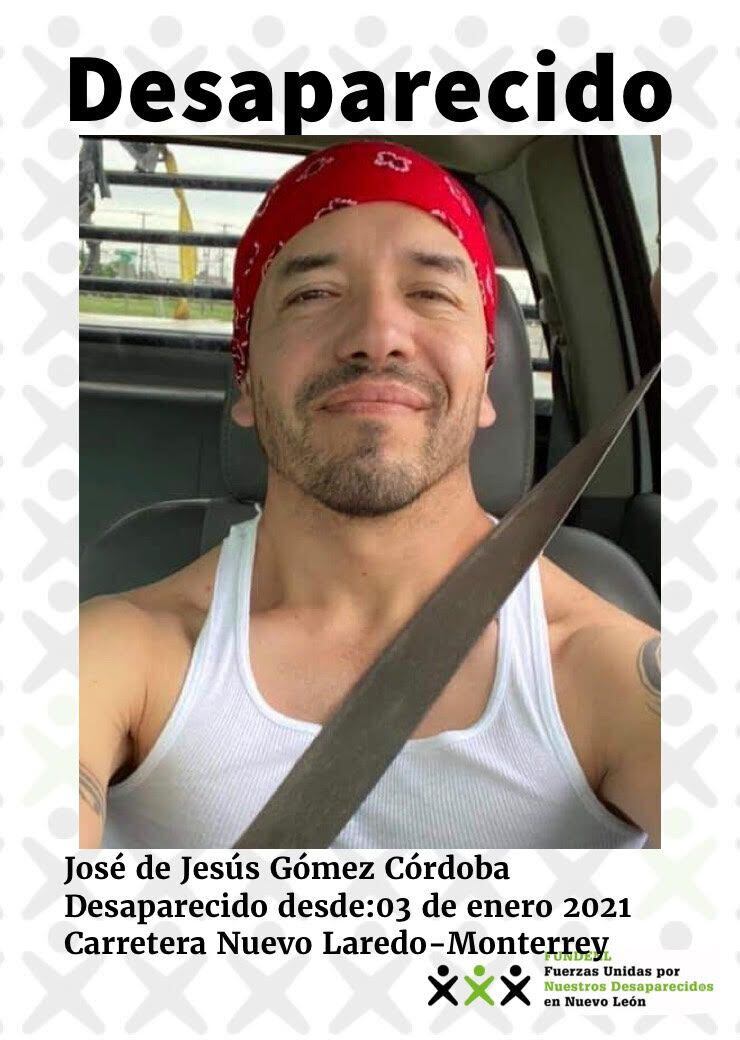 José de Jesús Gómez Córdova, 45 años, de Irving, desapareció el 3 de enero de 2021 mientras...
