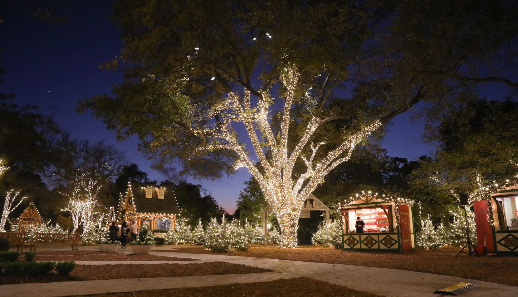 The lights at the Christmas Village turned on for the first night of the Dallas Arboretum's Holiday at the Arboretum celebration on Nov. 9.