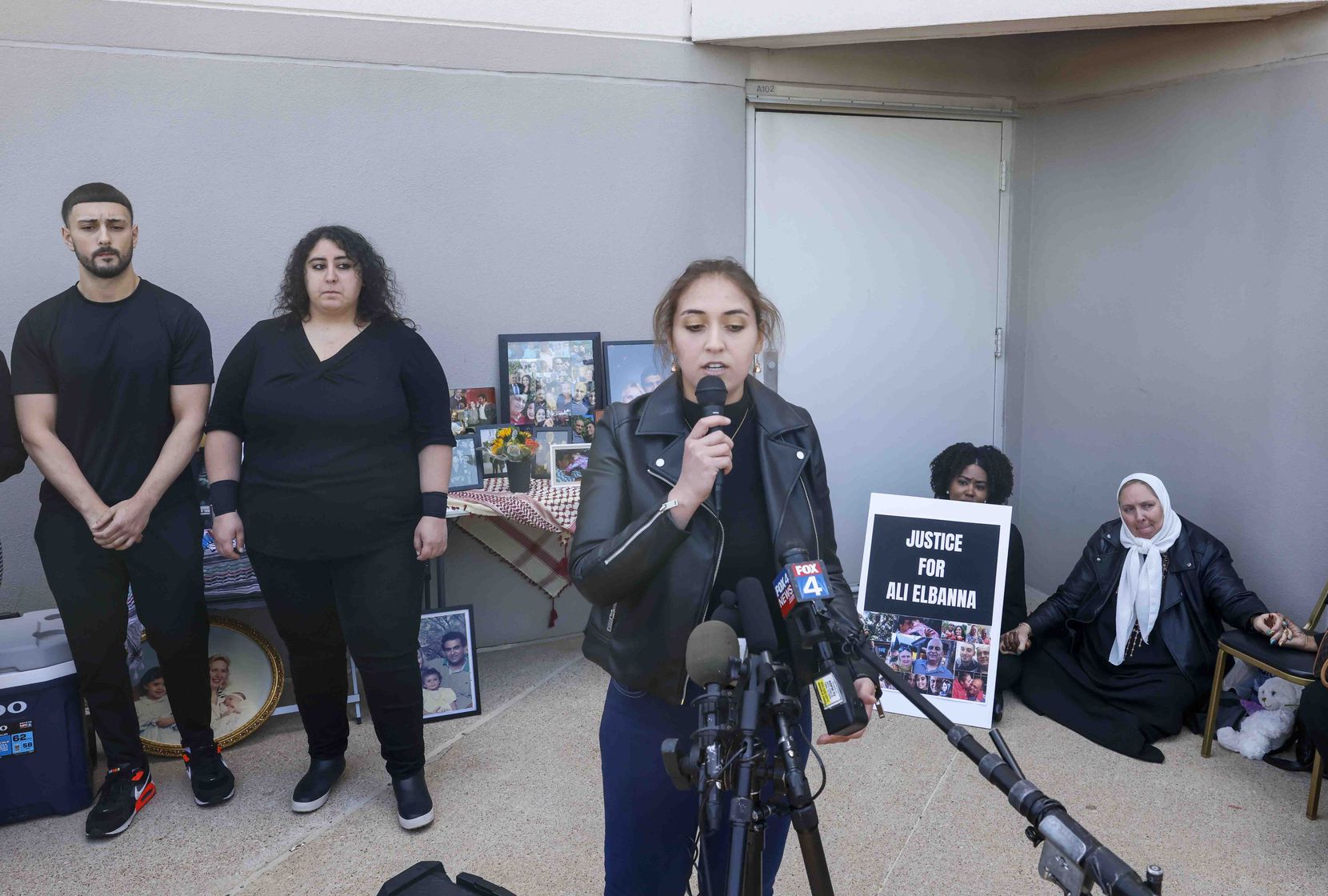Stephanie Elbanna, the youngest daughter of Ali Elbanna, speaks at a news conference Tuesday...