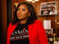 State Rep. Jasmine Crockett waits for results on Texas Primary Election in Dallas on...