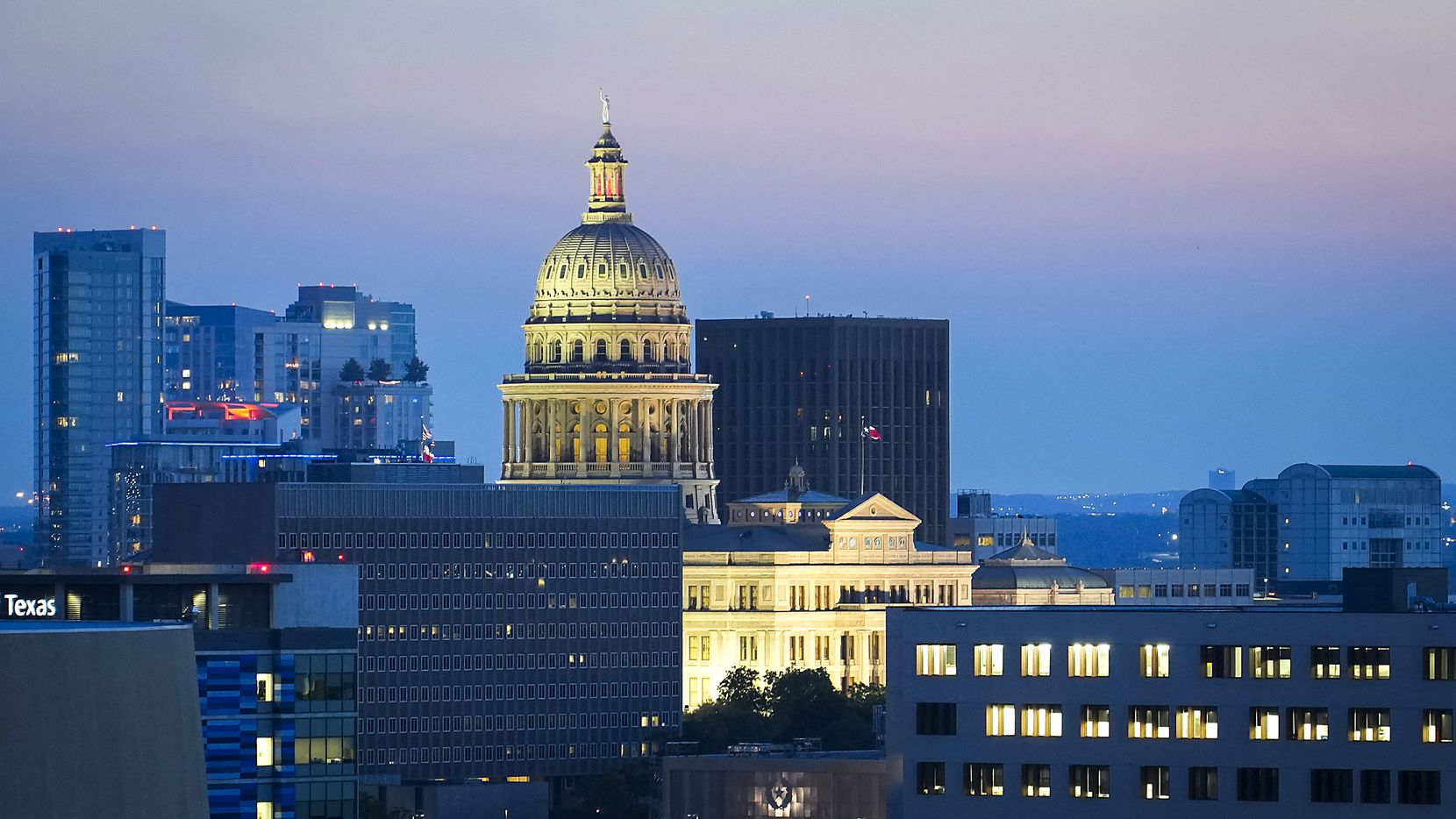 The Texas State Capitol is pictured at dusk in on Wednesday, June 8, 2022, in Austin.